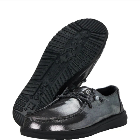 Hey Dude Women's Metallic Black Casual Shoes - Picture 1 of 5